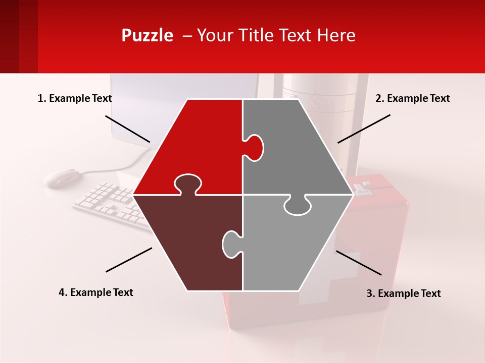 A Red Briefcase With A Computer On Top Of It PowerPoint Template