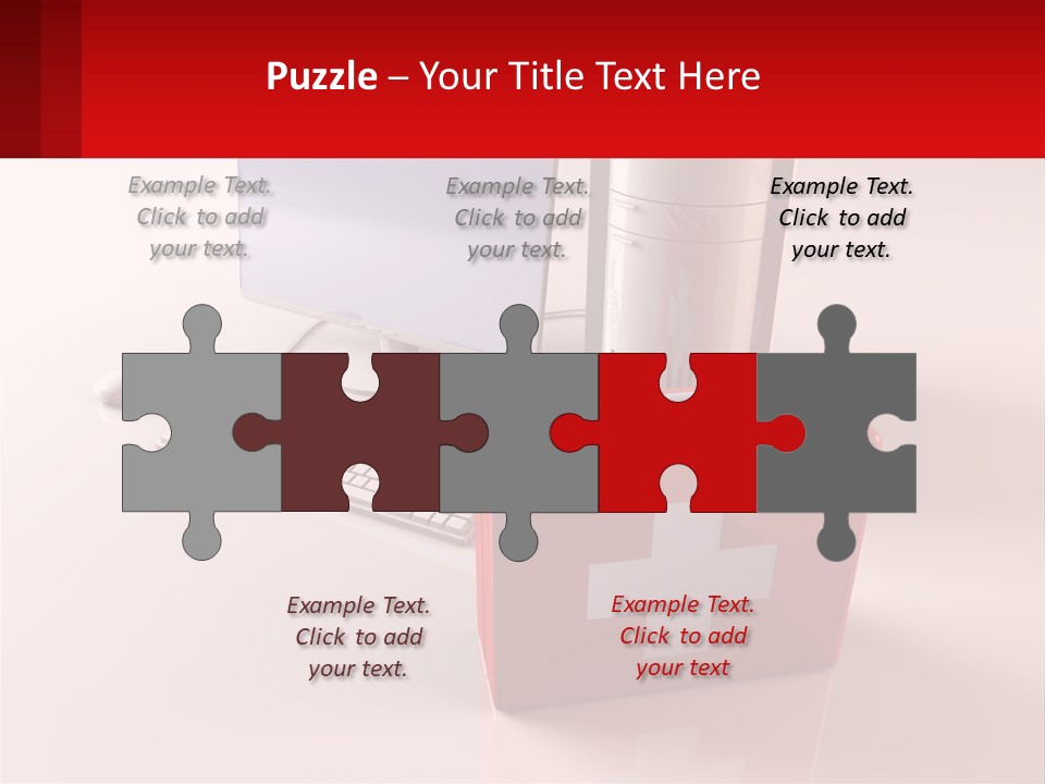 A Red Briefcase With A Computer On Top Of It PowerPoint Template