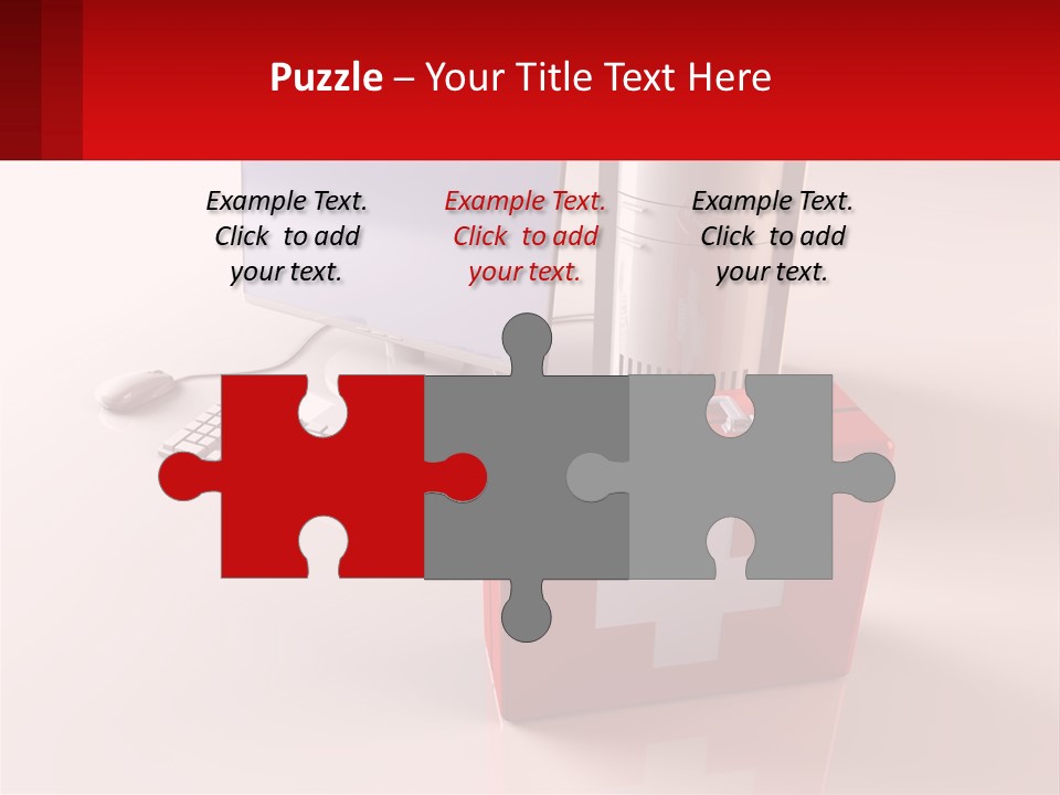 A Red Briefcase With A Computer On Top Of It PowerPoint Template