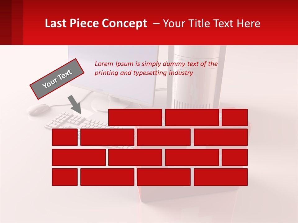 A Red Briefcase With A Computer On Top Of It PowerPoint Template