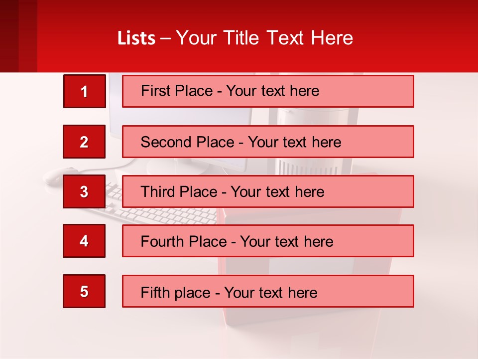 A Red Briefcase With A Computer On Top Of It PowerPoint Template