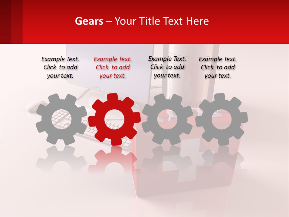 A Red Briefcase With A Computer On Top Of It PowerPoint Template