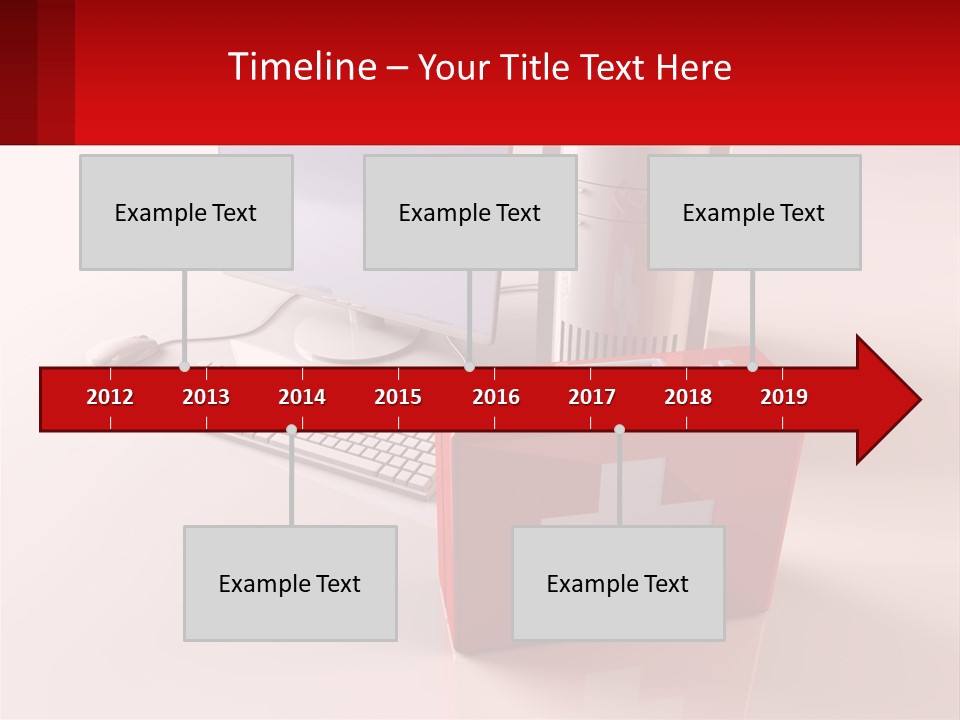 A Red Briefcase With A Computer On Top Of It PowerPoint Template