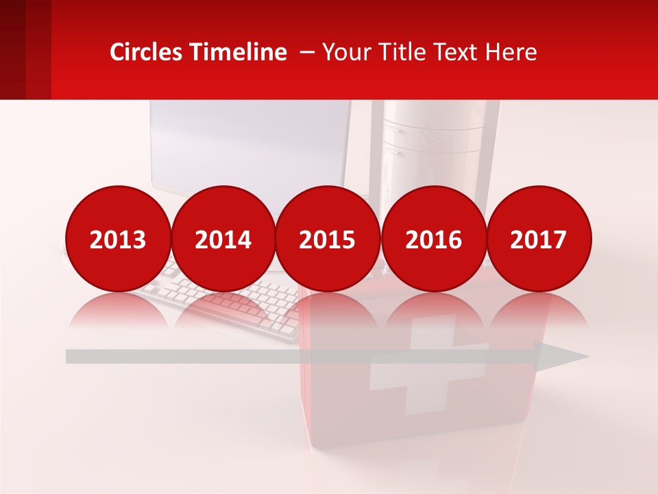 A Red Briefcase With A Computer On Top Of It PowerPoint Template