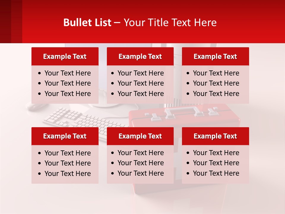A Red Briefcase With A Computer On Top Of It PowerPoint Template