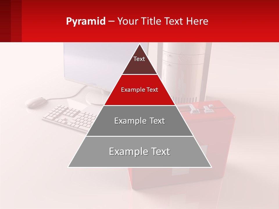 A Red Briefcase With A Computer On Top Of It PowerPoint Template