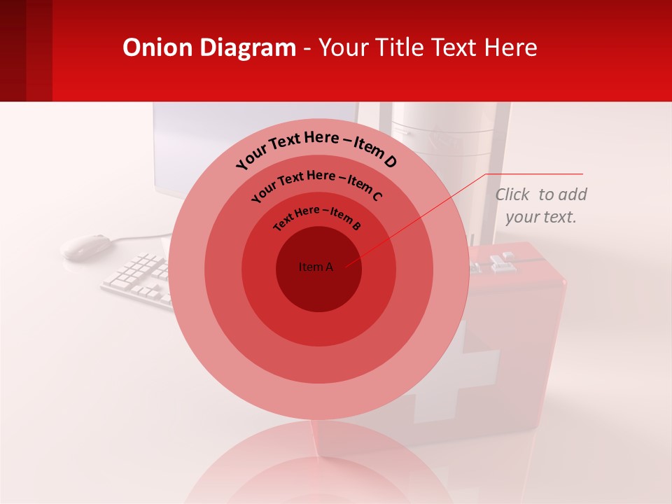 A Red Briefcase With A Computer On Top Of It PowerPoint Template