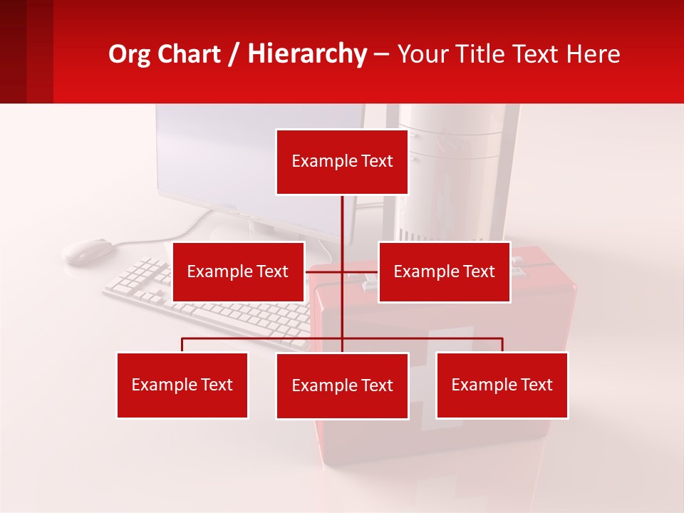 A Red Briefcase With A Computer On Top Of It PowerPoint Template