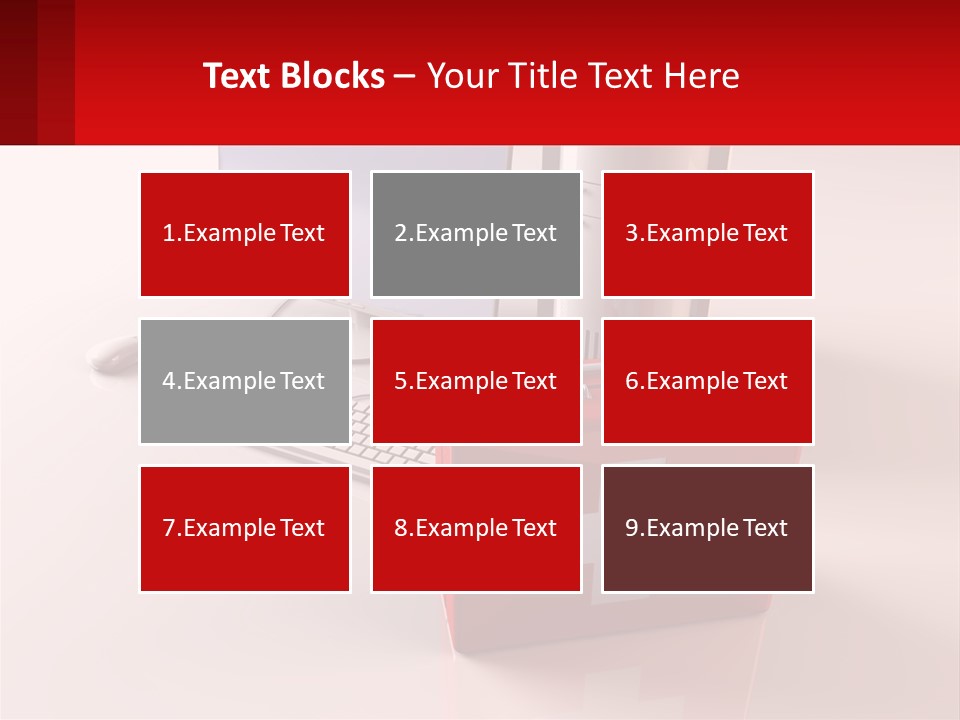 A Red Briefcase With A Computer On Top Of It PowerPoint Template