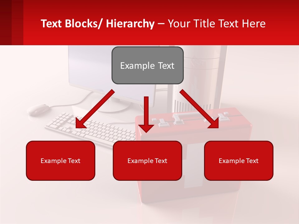 A Red Briefcase With A Computer On Top Of It PowerPoint Template