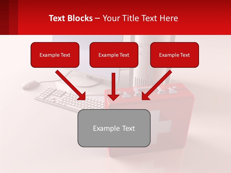 A Red Briefcase With A Computer On Top Of It PowerPoint Template