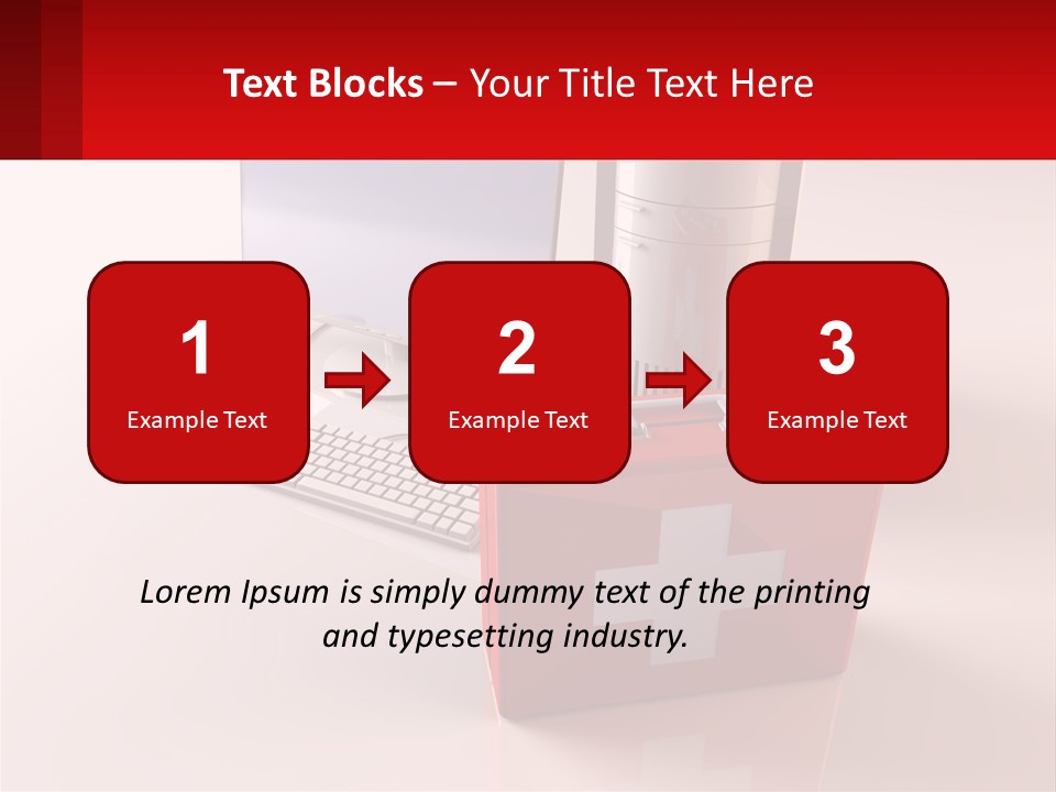 A Red Briefcase With A Computer On Top Of It PowerPoint Template