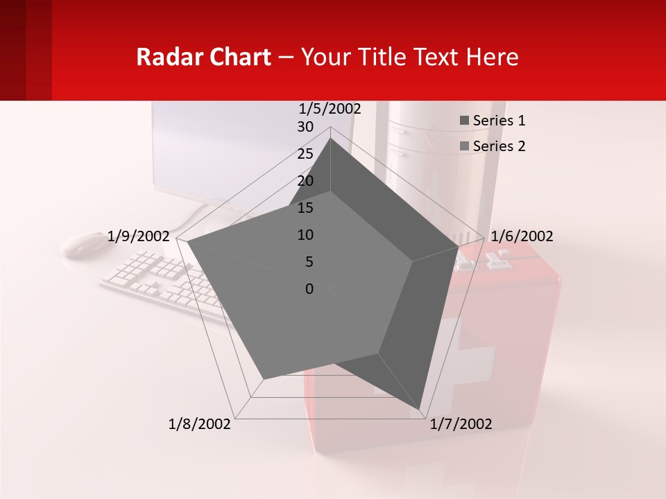 A Red Briefcase With A Computer On Top Of It PowerPoint Template