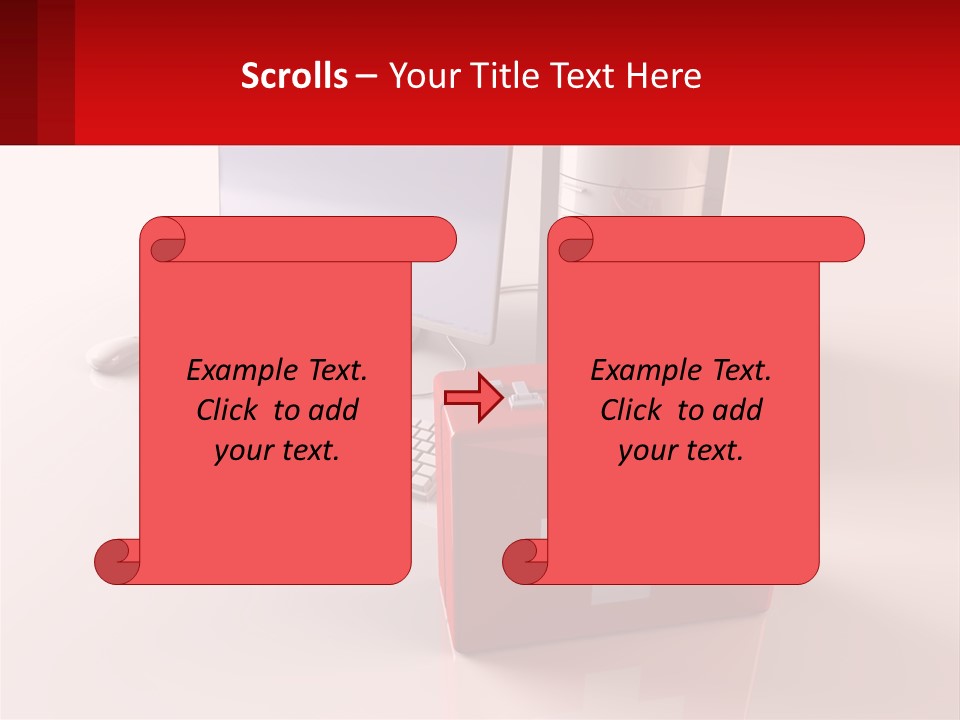 A Red Briefcase With A Computer On Top Of It PowerPoint Template