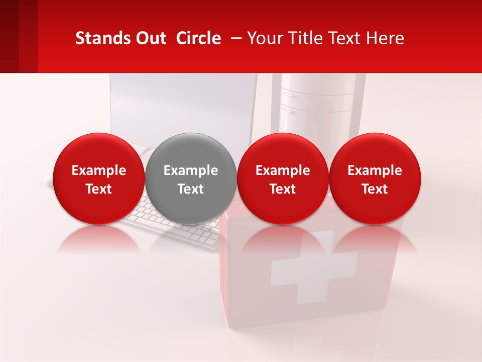 A Red Briefcase With A Computer On Top Of It PowerPoint Template