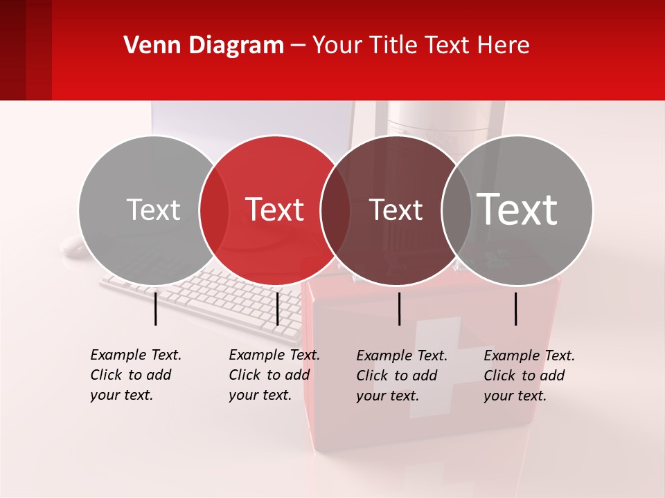 A Red Briefcase With A Computer On Top Of It PowerPoint Template