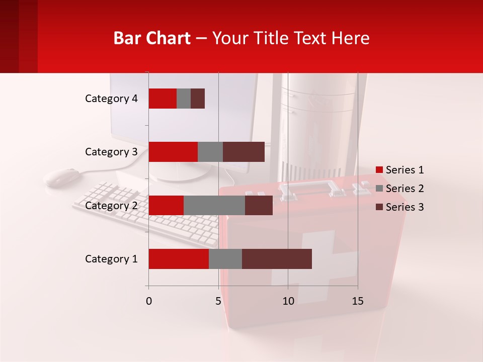 A Red Briefcase With A Computer On Top Of It PowerPoint Template