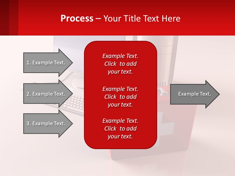 A Red Briefcase With A Computer On Top Of It PowerPoint Template