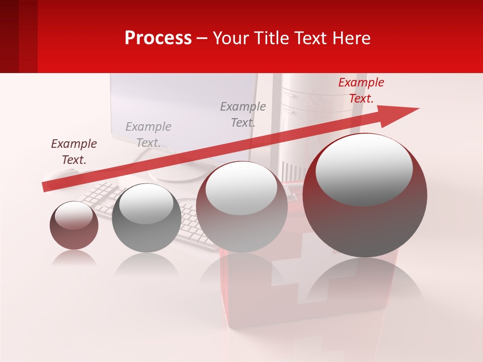 A Red Briefcase With A Computer On Top Of It PowerPoint Template