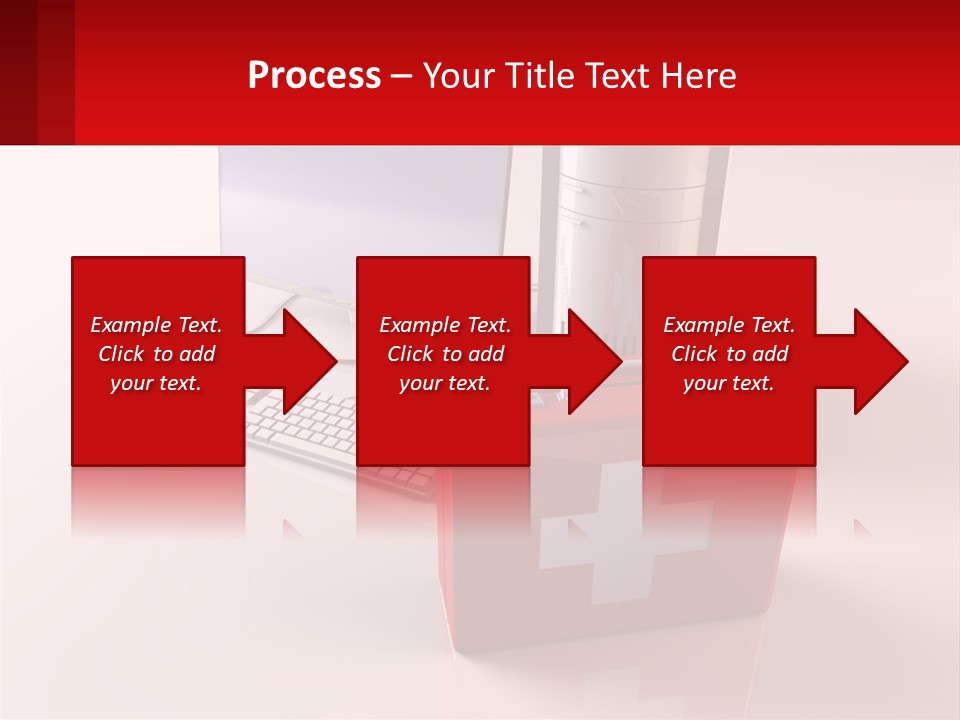 A Red Briefcase With A Computer On Top Of It PowerPoint Template