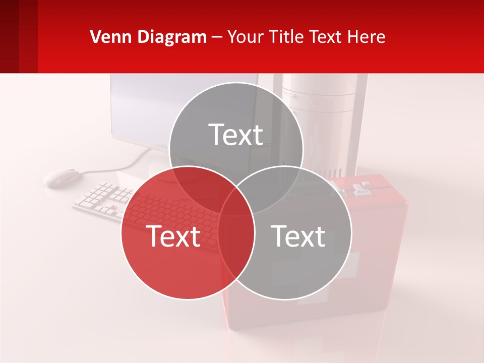 A Red Briefcase With A Computer On Top Of It PowerPoint Template