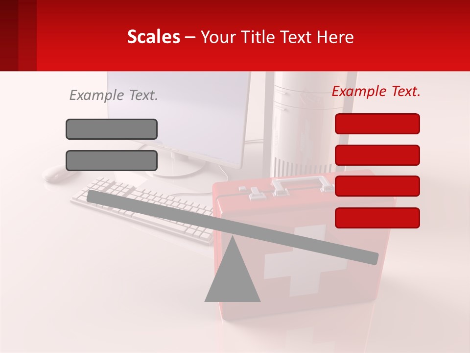 A Red Briefcase With A Computer On Top Of It PowerPoint Template