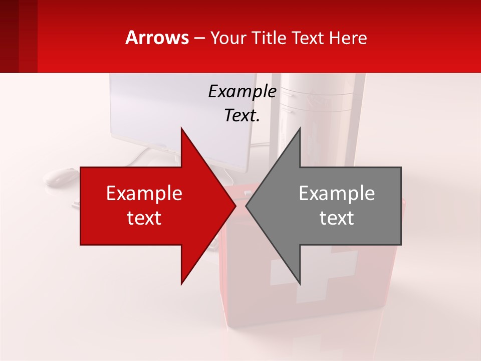 A Red Briefcase With A Computer On Top Of It PowerPoint Template
