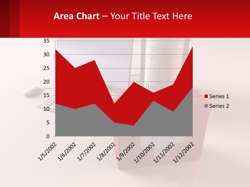 A Red Briefcase With A Computer On Top Of It PowerPoint Template