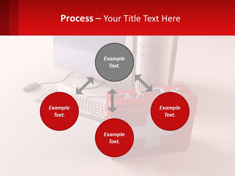 A Red Briefcase With A Computer On Top Of It PowerPoint Template
