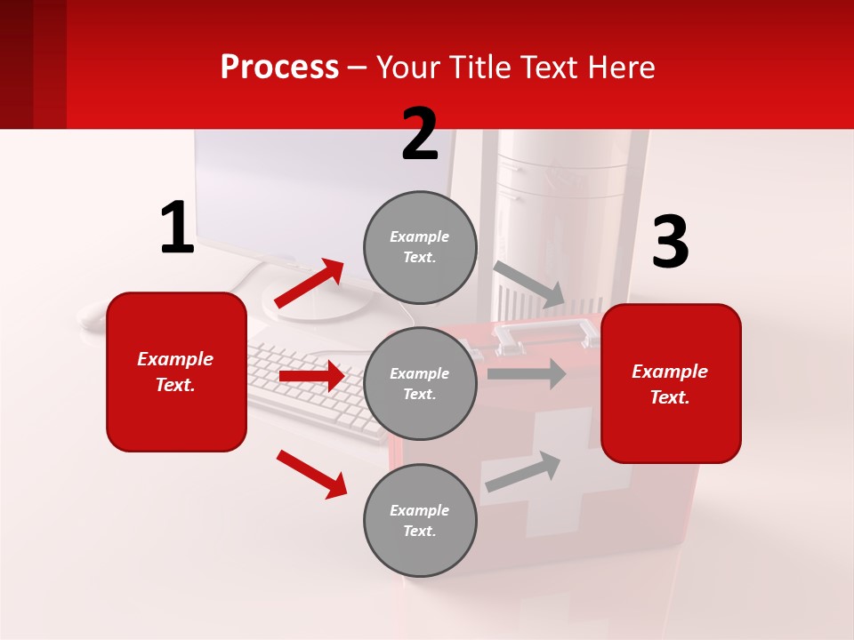 A Red Briefcase With A Computer On Top Of It PowerPoint Template