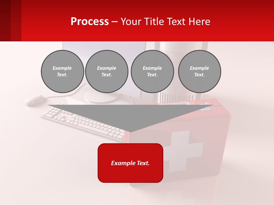 A Red Briefcase With A Computer On Top Of It PowerPoint Template