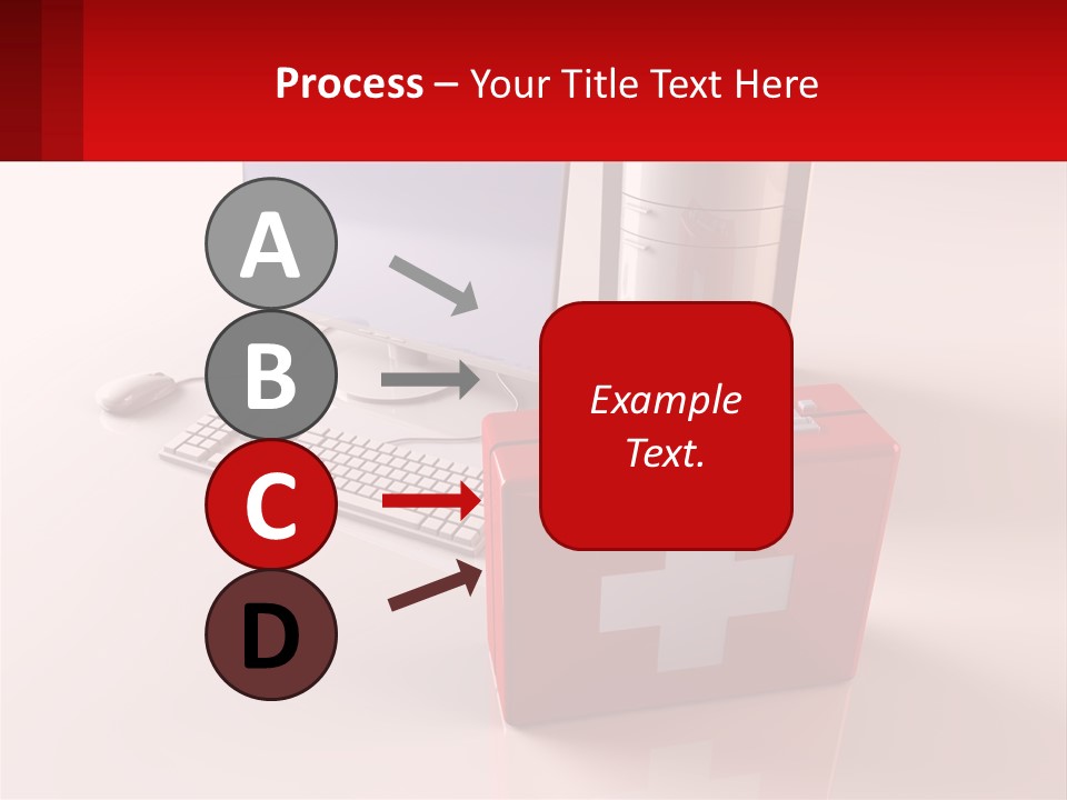 A Red Briefcase With A Computer On Top Of It PowerPoint Template