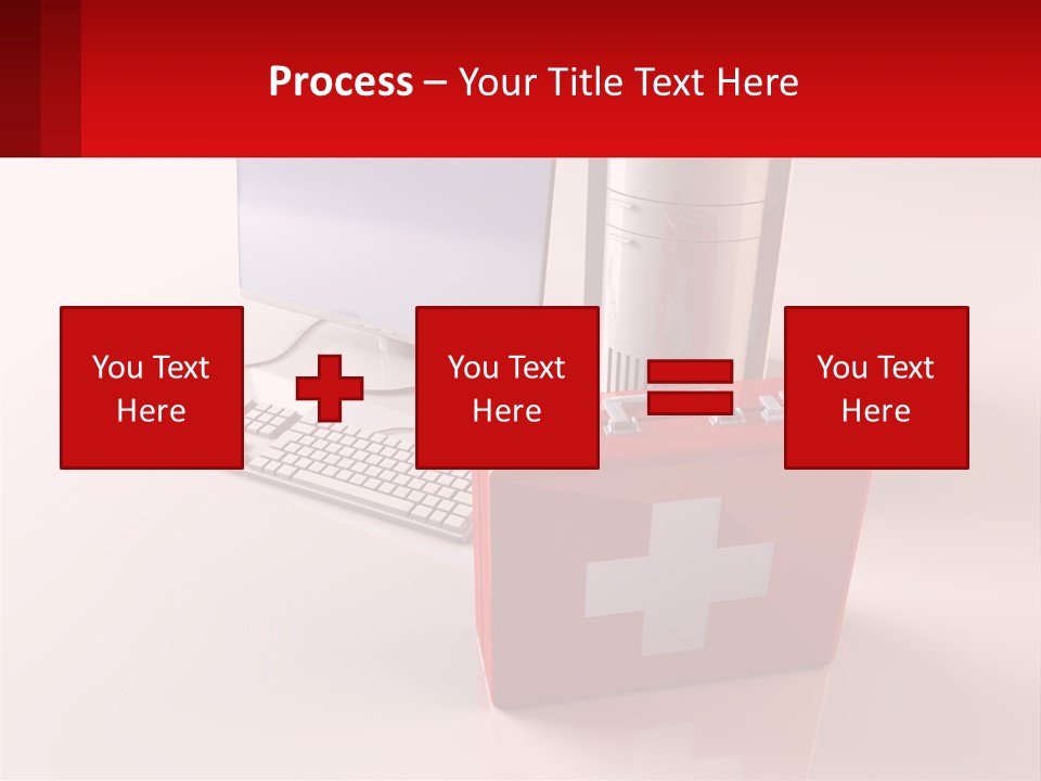 A Red Briefcase With A Computer On Top Of It PowerPoint Template