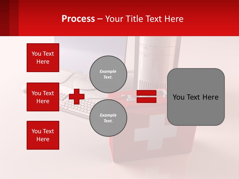 A Red Briefcase With A Computer On Top Of It PowerPoint Template