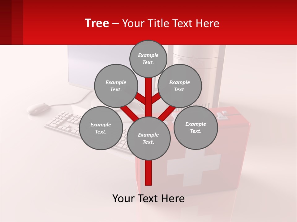 A Red Briefcase With A Computer On Top Of It PowerPoint Template