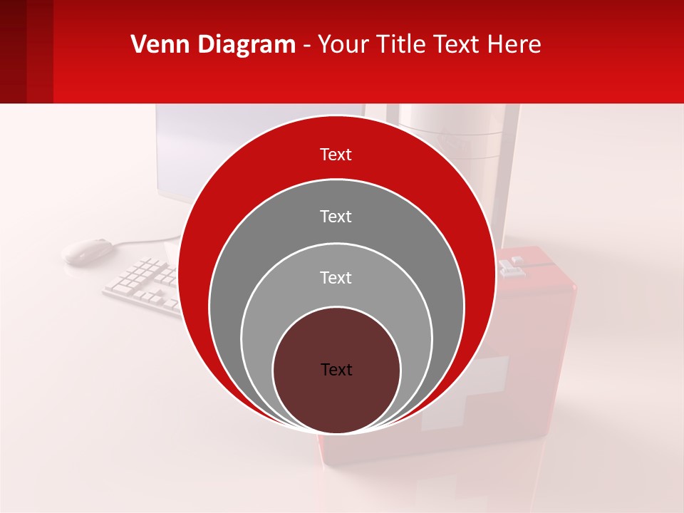 A Red Briefcase With A Computer On Top Of It PowerPoint Template