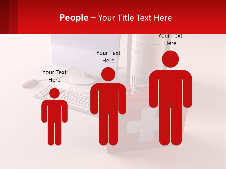 A Red Briefcase With A Computer On Top Of It PowerPoint Template