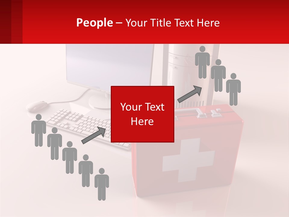 A Red Briefcase With A Computer On Top Of It PowerPoint Template