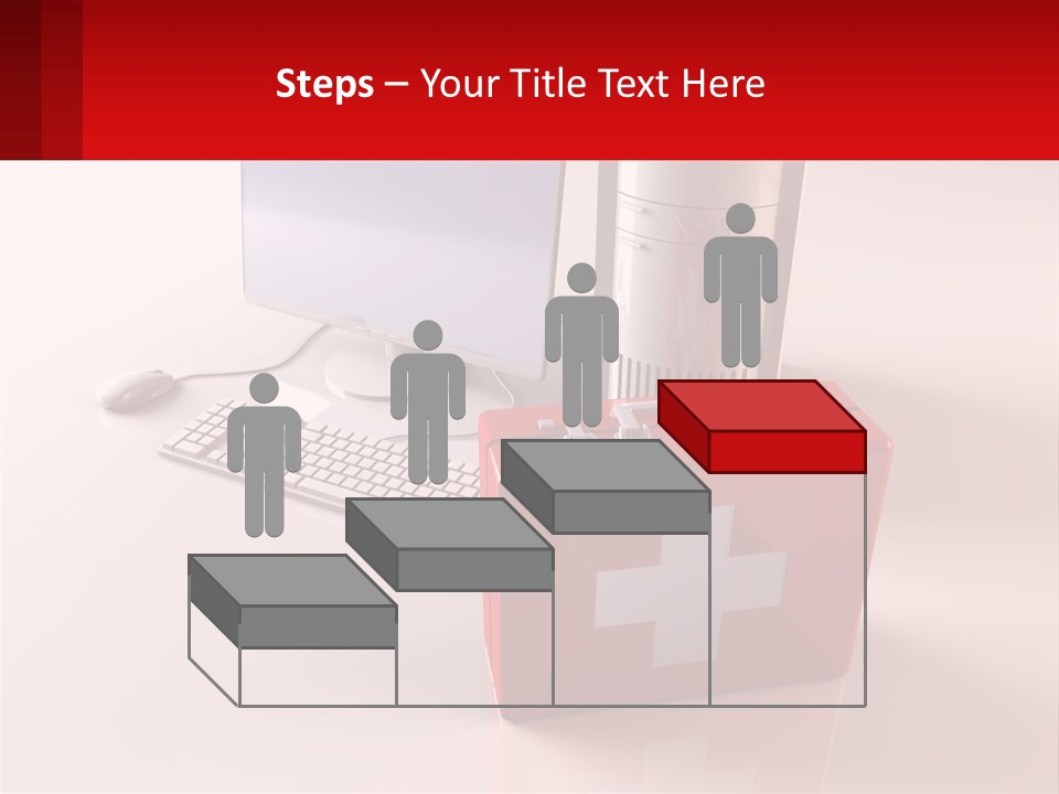 A Red Briefcase With A Computer On Top Of It PowerPoint Template