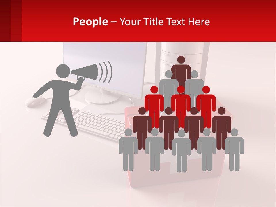 A Red Briefcase With A Computer On Top Of It PowerPoint Template