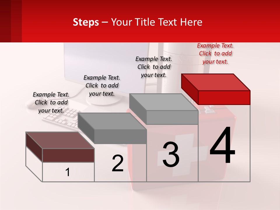 A Red Briefcase With A Computer On Top Of It PowerPoint Template