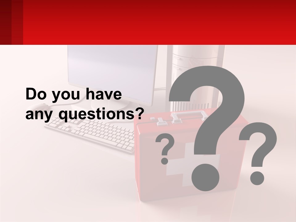 A Red Briefcase With A Computer On Top Of It PowerPoint Template