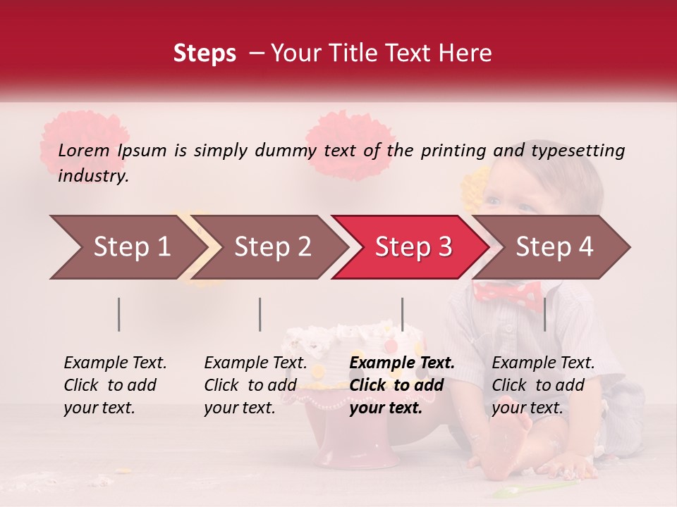 A Baby Boy Sitting In Front Of A Cake PowerPoint Template