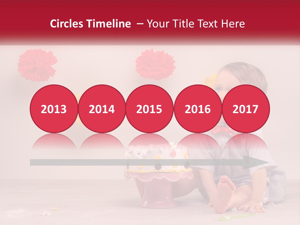 A Baby Boy Sitting In Front Of A Cake PowerPoint Template