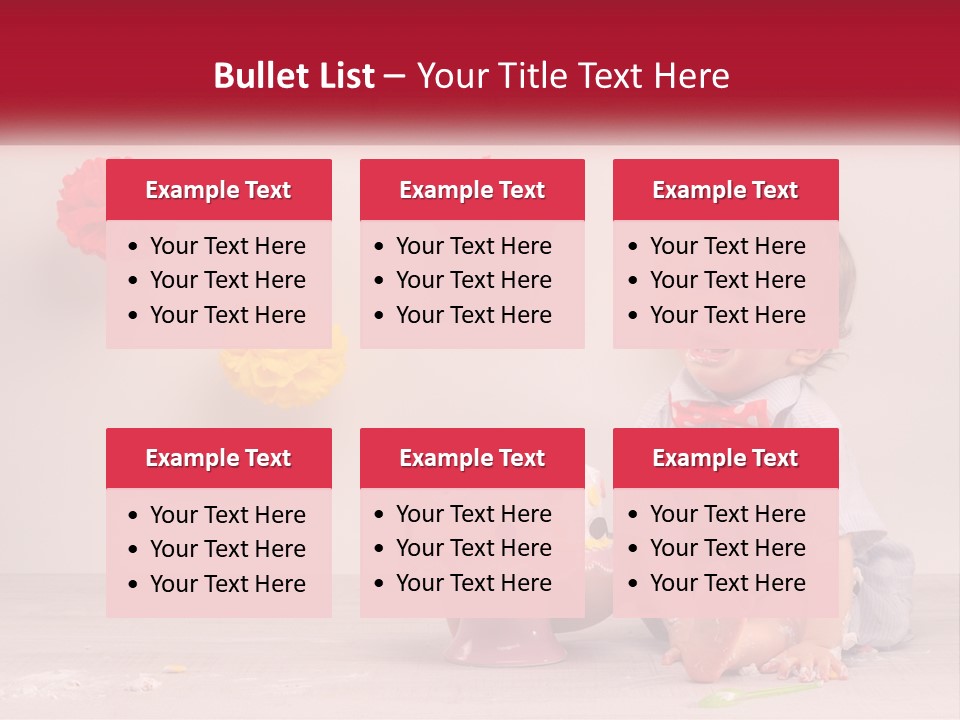A Baby Boy Sitting In Front Of A Cake PowerPoint Template