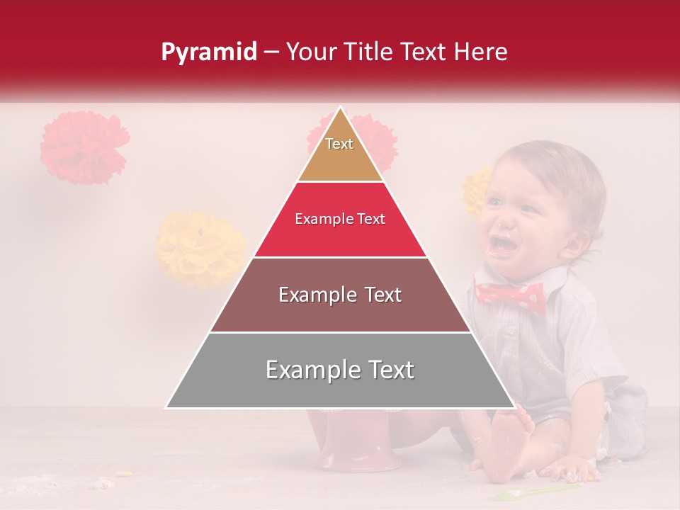 A Baby Boy Sitting In Front Of A Cake PowerPoint Template