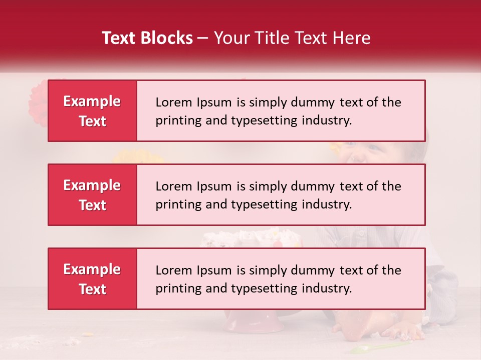 A Baby Boy Sitting In Front Of A Cake PowerPoint Template