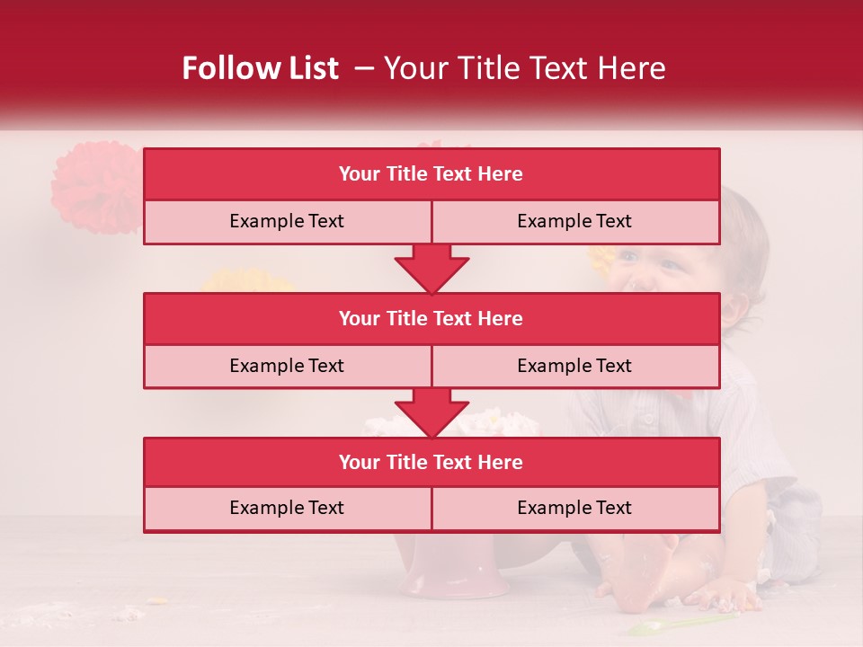 A Baby Boy Sitting In Front Of A Cake PowerPoint Template