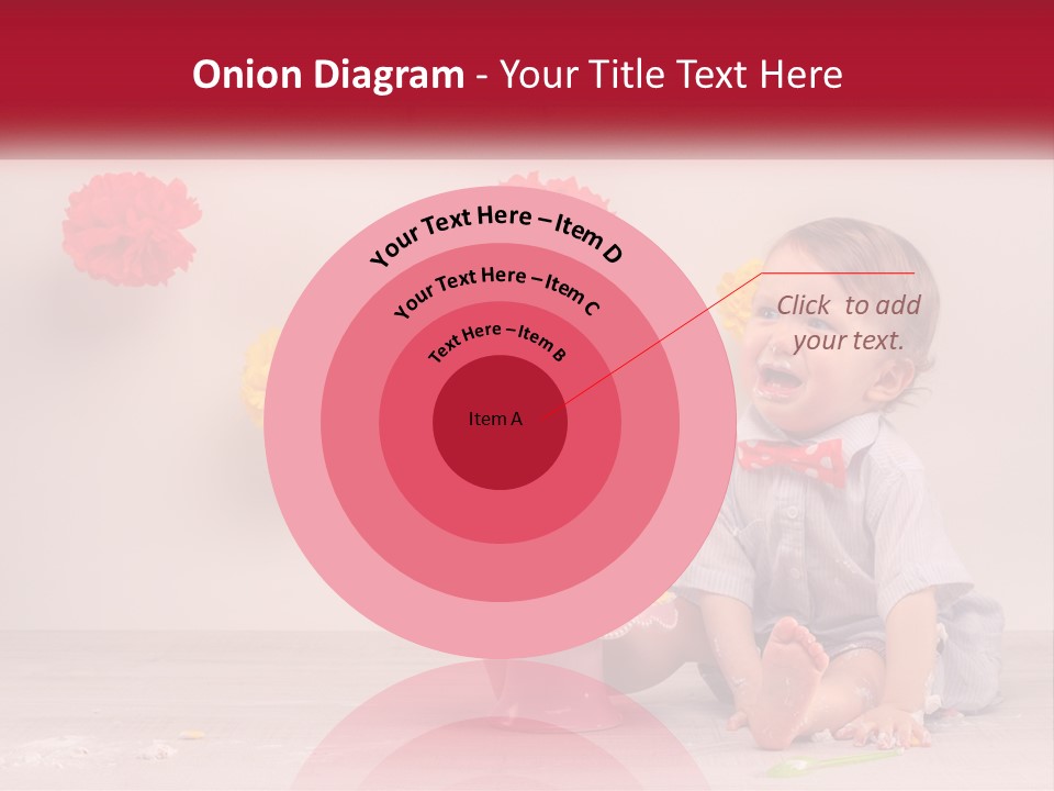 A Baby Boy Sitting In Front Of A Cake PowerPoint Template