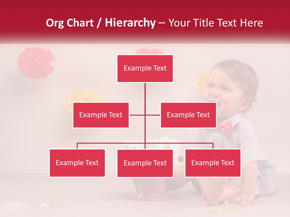 A Baby Boy Sitting In Front Of A Cake PowerPoint Template
